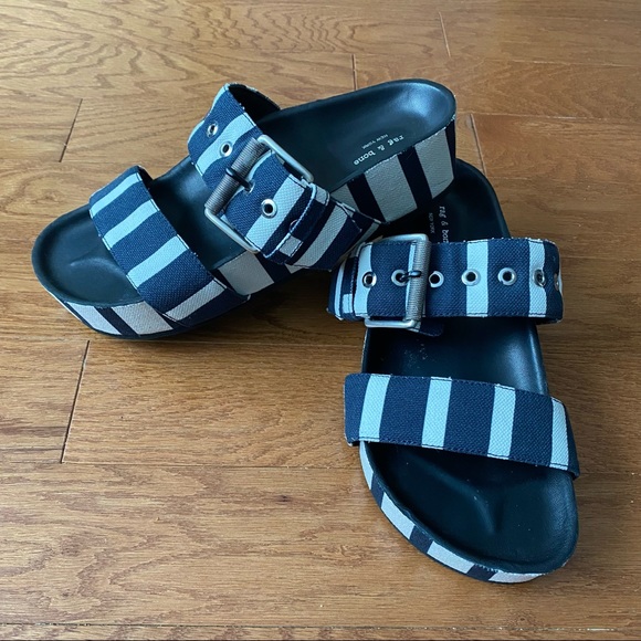 Rag & Bone Canvas Evin Slides | Size 6.5 - Picture 2 of 7
